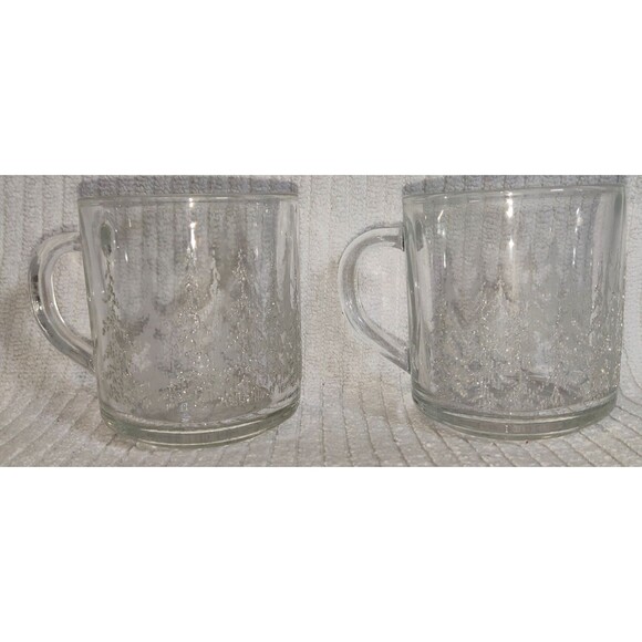 Vintage Libbey Glass Frosty Pines textured Whiskey, Coffee Mug excellent cond. - Picture 2 of 14